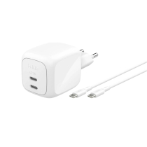 BELKIN Carregador de tomada 67W 2 Portas USB-C + Cabo USB-C para USB-C 2m (branco)