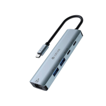 DEVIA Leopard Series Hub USB-C 5-em-1 (cinzento escuro)