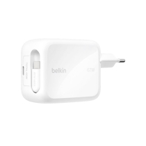 BELKIN Carregador de tomada USB-C GaN com Cabo Retrátil (67W)
