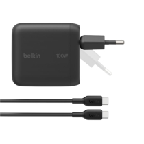 BELKIN Carregador de tomada USB-C 100W com Cabo USB-C para USB-C 1,5m (preto)