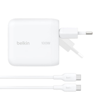 BELKIN Carregador de tomada USB-C 100W com Cabo USB-C para USB-C 1,5m (branco)