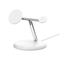 BELKIN Estação de carregamento 3-em-1 com Qi2 (15W) (branca)