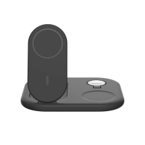 BELKIN Estação de carregamento Sem fios 3-em-1 com Qi2 (15W) (preta)