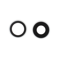 Lente da câmara traseira com aro iPhone 16/16 Plus (branco) (lote de 2)