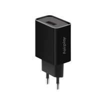FAIRPLAY Carregador 12W USB-A (preto) (Bulk)