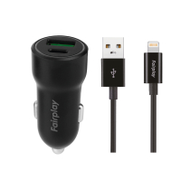 FAIRPLAY Pack Carregador para automóvel (20W) + Cabo Lightning