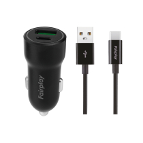 FAIRPLAY Pack Carregador para automóvel (20W) + Cabo USB-C