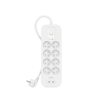 BELKIN Extensão elétrica Proteção contra sobretensões 8 Tomadas + 2 USB PD (2m)