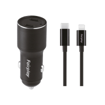 FAIRPLAY Pack Carregador para automóvel (60W) + Cabo Lightning
