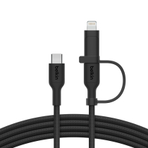 BELKIN BoostCharge Pro Cabo 2-em-1 USB-C e Lightning 1.5m (preto)