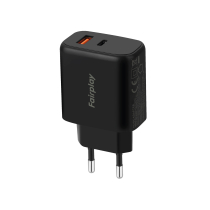 FAIRPLAY Carregador 45W (USB-A + USB-C) (preto)