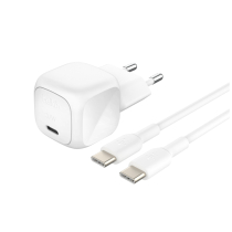 BELKIN Carregador de tomada 20W + Cabo USB-C para USB-C 1m (branco)