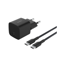BELKIN Carregador de tomada 25W + Cabo USB-C para USB-C 1m (preto)