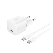 BELKIN Carregador de tomada 25W + Cabo USB-C para USB-C 1m (branco)